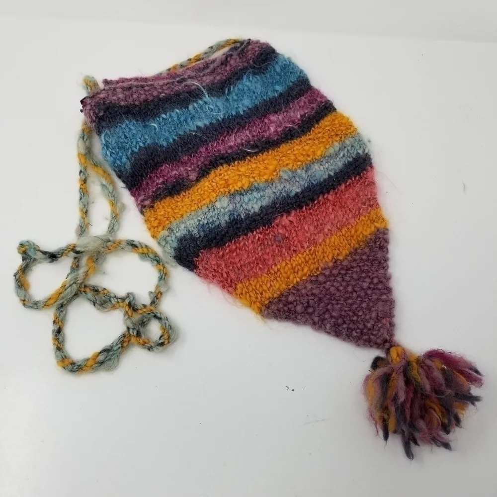 Boho Knitted fuzzy Long Teardrop Crossbody Bag Zip